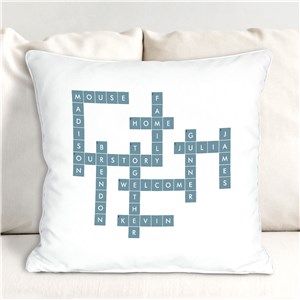 Personalized Framed Crossword Throw Pillow - Green - 14 Inches by Gifts For You Now