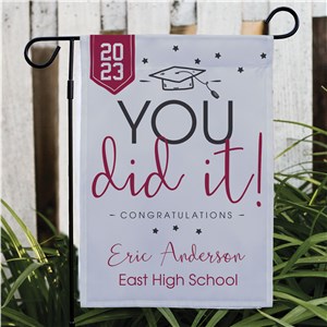 Personalized You Did It Graduation Garden Flag by Gifts For You Now