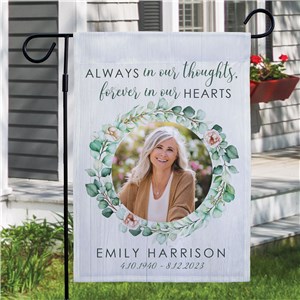 Personalized Always in Our Thoughts Garden Flag by Gifts For You Now