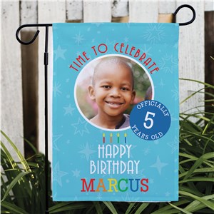 Personalized Happy Birthday Candles Garden Flag by Gifts For You Now