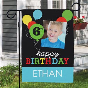 Personalized Birthday Balloons Garden Flag by Gifts For You Now