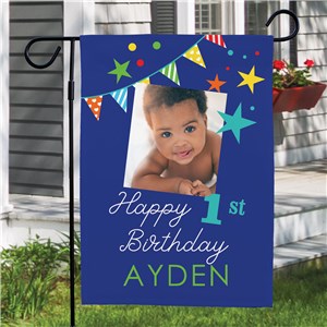 Personalized Birthday Photo Garden Flag by Gifts For You Now
