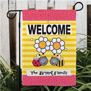 Personalized Welcome Bee Garden Flag by Gifts For You Now