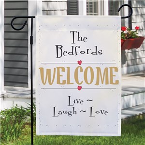 Image of Live#44; Laugh#44; Love Personalized Garden Flag