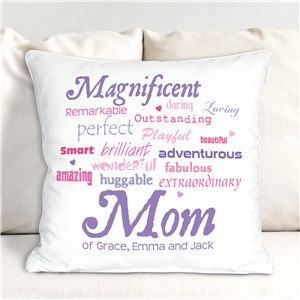 Image of Personalized Magnificent Mom Throw Pillow