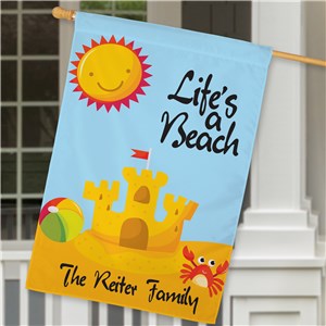 Image of Personalized Life's A Beach House Flag