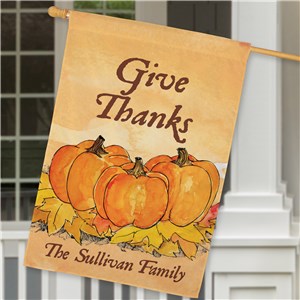 Image of Personalized Give Thanks House Flag