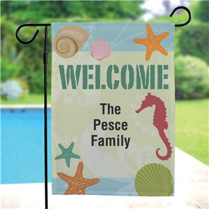 Image of Seashells Personalized Garden Flag