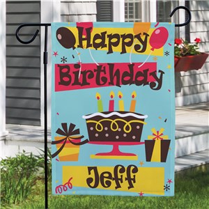 Personalized Happy Birthday Garden Flag by Gifts For You Now