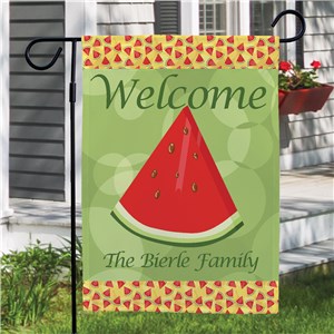 Image of Personalized Watermelon Welcome Garden Flag