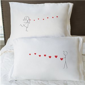 Personalized Blowing Kisses Pillowcase Set by Gifts For You Now