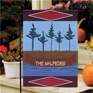 Image of Personalized Canoe Welcome Garden Flag