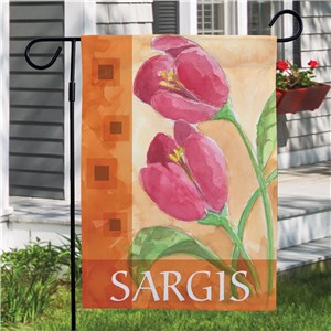Image of Personalized Red Tulips Garden Flag