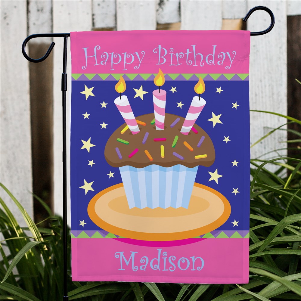 Personalized Birthday Cake Garden Flag 83055482X