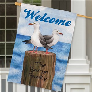 Image of Personalized Summer Seagulls House Flag