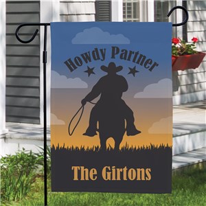 Personalized Cowboy Welcome Garden Flag by Gifts For You Now