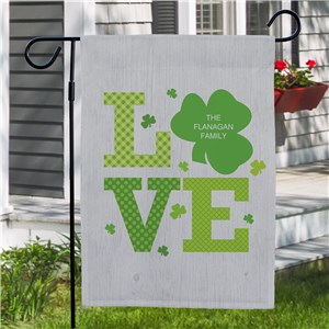 Image of Personalized Shamrock Love Garden Flag