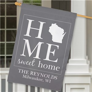 Personalized Home Sweet Home Welcome House Flag by Gifts For You Now