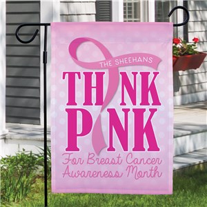 Personalized Breast Cancer Awareness Garden Flag by Gifts For You Now