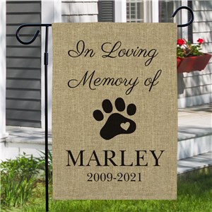 Pet Memorial Personalized Burlap Garden Flag by Gifts For You Now