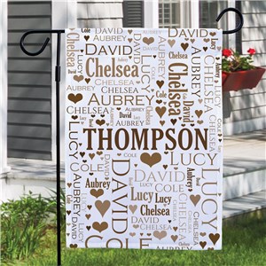 Personalized Family Word-Art Garden Flag by Gifts For You Now
