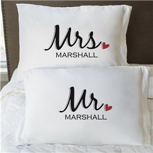Personalized Mr. And Mrs. Pillowcase Set by Gifts For You Now