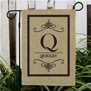 Image of Personalized Family Name Burlap Flag