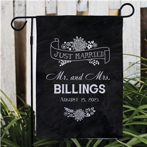 Personalized Just Married Garden Flag by Gifts For You Now