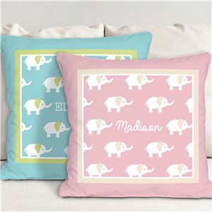 Image of Personalized Baby Elephant Throw Pillow