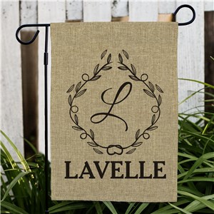 Monogram Burlap Personalized Flag by Gifts For You Now
