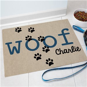 Personalized Woof Pet Mat by Gifts For You Now