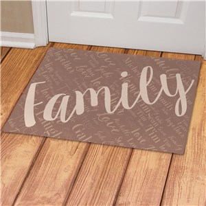 Personalized Family Word-Art Doormat - White - 18x24 Doormat by Gifts For You Now