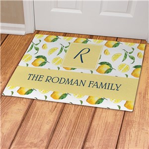 Personalized Lemon Pattern Doormat - White - 24X36 Doormat by Gifts For You Now
