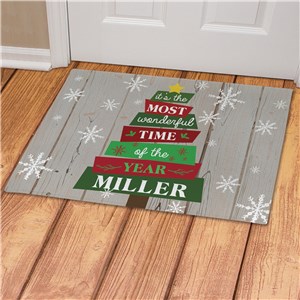 Personalized The Most Wonderful Time Of Year Doormat by Gifts For You Now