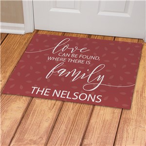Personalized Love Can Be Found Doormat - Bright Red - 18x24 Doormat by Gifts For You Now
