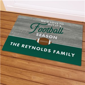 Personalized It's Football Season Doormat - Dark Green - 18x24 Doormat by Gifts For You Now