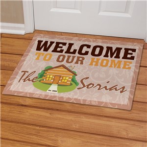 Image of Log Cabin Welcome Doormat