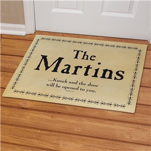 Image of Knock And The Door Will Be Opened Personalized Doormat