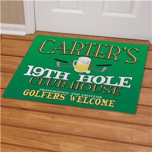 19th Hole Personalized Golf Doormat by Gifts For You Now
