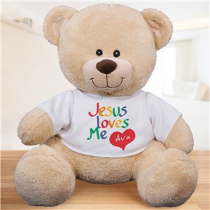 Personalized Jesus Loves Me Teddy Bear by Gifts For You Now