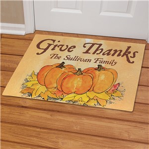 Image of Give Thanks Personalized Doormat