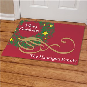 Personalized Christmas Wreath Doormat by Gifts For You Now