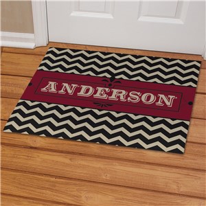 Image of Personalized Chevron Welcome Doormat