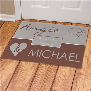 Personalized Custom Couple's Love Welcome Mat - Gray - 30x45 Doormat by Gifts For You Now