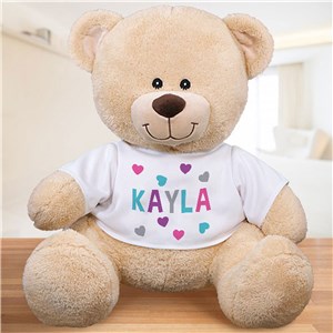 Personalized Name & Hearts Teddy Bear by Gifts For You Now