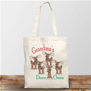 Deer Ones Personalized Canvas Tote Bag by Gifts For You Now