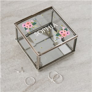 Personalized Floral Name Jewelry Box by Gifts For You Now