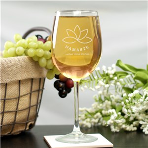 Personalized Engraved Corporate Logo White Wine Glass by Gifts For You Now