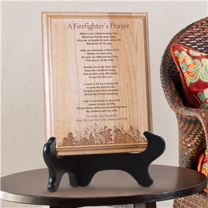 Image of A Firefighter's Prayer Personalized Wood Plaque