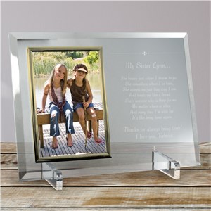Personalized My Sister Frame Beveled Glass by Gifts For You Now